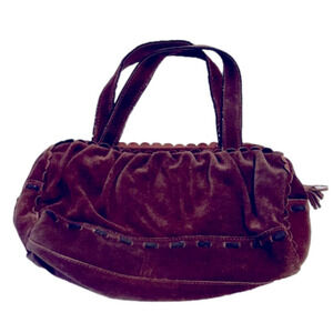 ECCO new brown suede double straps pinch handbag.